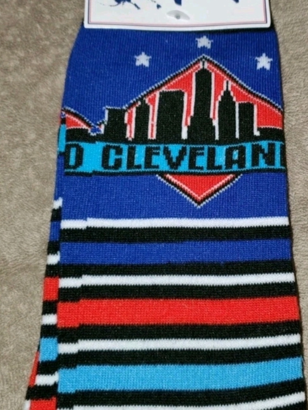 Cleveland Guardians Men Socks NWT Sz 8-12 Rep Your Region Polyester Blend